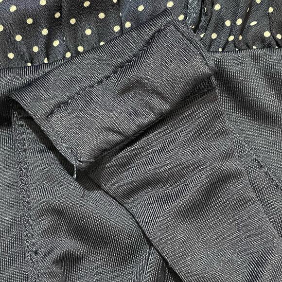 NUDE Polka Dot Ruffle Long Sleeve Thong Bodysuit - Blue - Small - Picture 8 of 15